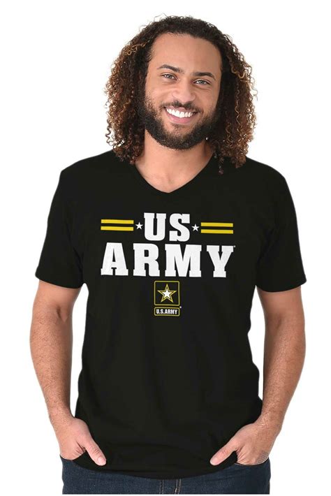 Us Army Military Armed Forces Combat Veteran V Neck T Shirts Tees For