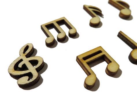 X25 Unfinished Laser Cut Wooden Musical Notes With 10 20mm Etsy