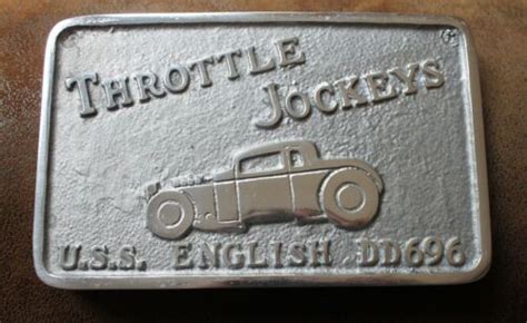 Vintage Car Club Plaque Throttle Jockeys Uss English Dd696 Ebay