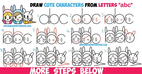 How To Draw Cute Kawaii Chibi Characters In Bunny Hats