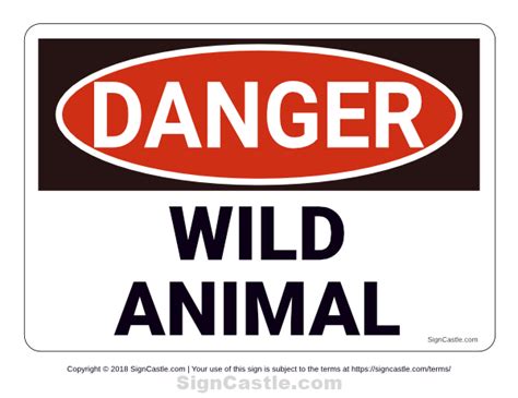 Free Printable Wild Animal Danger Sign Download It At
