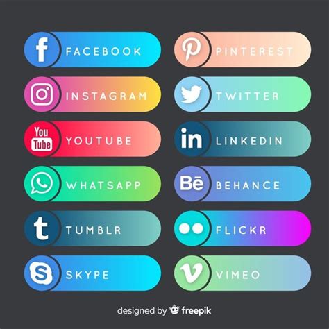Button Clipart Transparent Png Hd Social Media Buttons Png And Modern