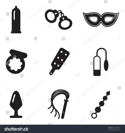 Adult Sex Toys Icons Stock Vector 204589021 Shutterstock