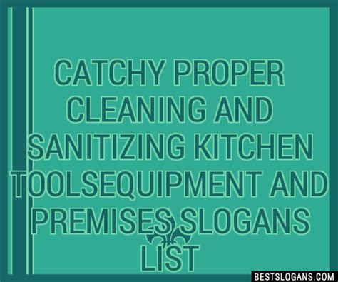 100 Catchy Proper Cleaning And Sanitizing Kitchen Toolsequipment And
