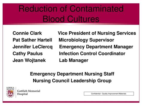 Ppt Reduction Of Contaminated Blood Cultures Powerpoint Presentation