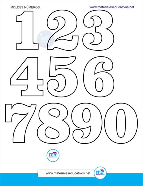 Moldes de números para imprimir I Material Educativo Gratis Moldes de letras Moldes de letras