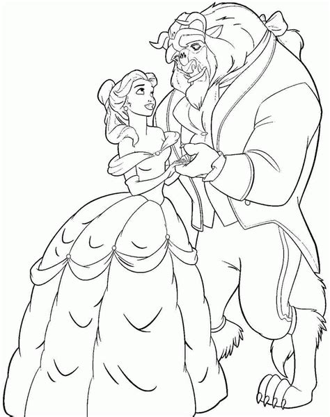 Belle coloring page from beauty and the beast category. 10 Pics Of Disney Belle And Beast Coloring Pages - Beauty ...