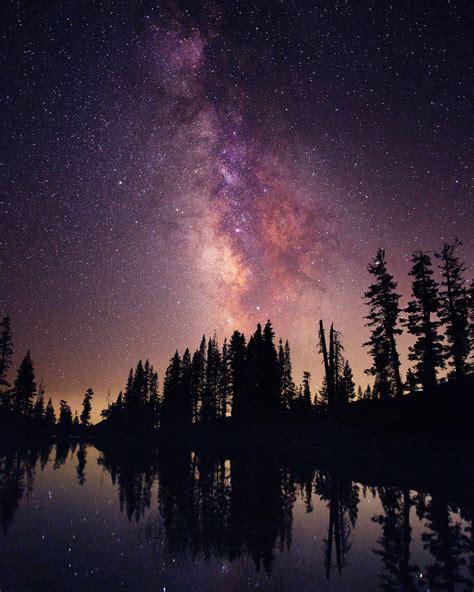 starry sky over lake tahoe california | Sky photography nature, Night