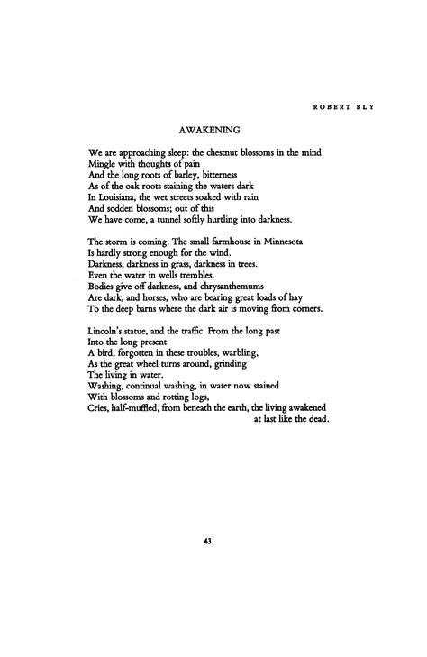 Awakening By Robert Bly H D An Appreciation By Poetry Magazine