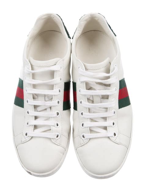 Gucci Ace Leather Low Top Sneakers Shoes Guc423509 The Realreal