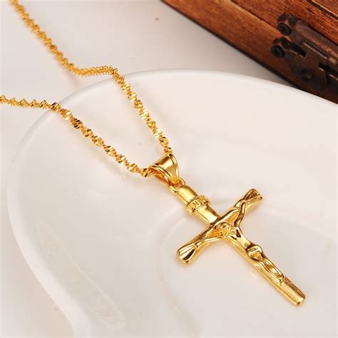 Men Cross Necklace Pendant Women Inri Juses Crucifix Christianity