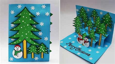 Diy 3d Christmas Pop Up Card How To Make Christmas Greeting Card