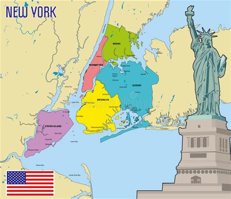 Vector Map Of New York Stock Vector Illustration Of East 120743122