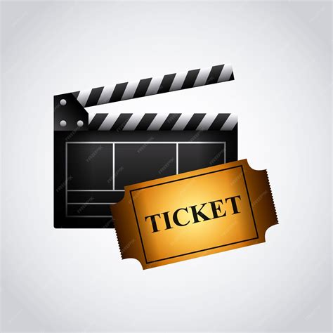 Premium Vector Clapboard And Ticket Icon