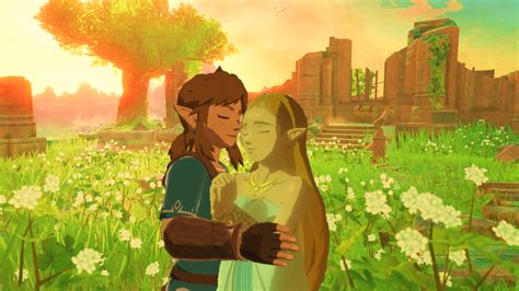 Link And Zelda Breath Of The Wild In Love Redraw Link And Zelda Fan