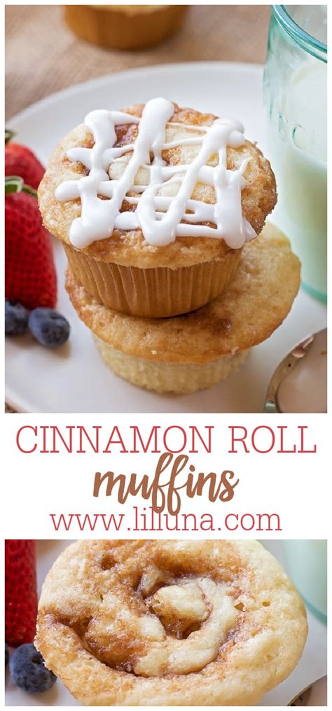 Cinnamon Roll Muffins With Homemade Glaze Lil Luna