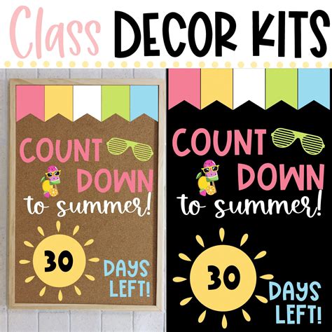 Class Decor Kit Countdown To Summer End Of School Etsy