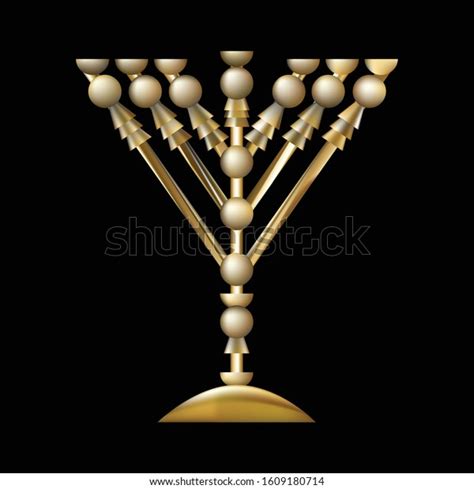 Temple Lamp Jerusalem Gold Threedimensional Vector Stock Vector
