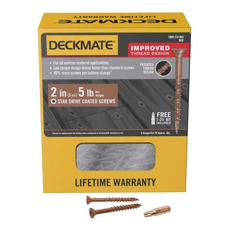 Deckmate 2 In Red Exterior Self Starting Star Flat Head Wood Deck