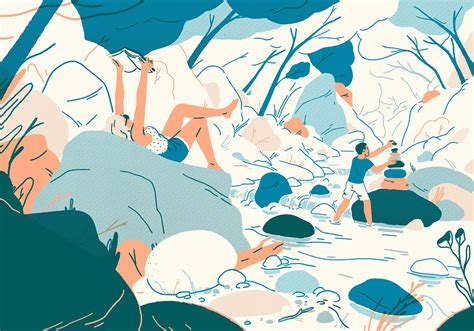 By The River On Behance Illustration River Animation