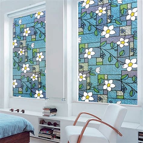 78 7x17 7 Inches Ablave Stained Glass Window Film Decorative Privacy Window Film Frosted