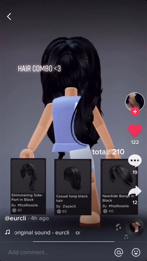 Roblox Hair Combo In 2021 Roblox Skin Black Hair