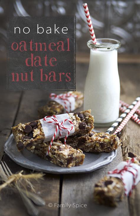 Stick a butter knife or toothpick into the center. Easy, No Bake Oatmeal Date Nut Bars - Family Spice