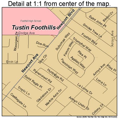 Tustin Foothills California Street Map 0680868