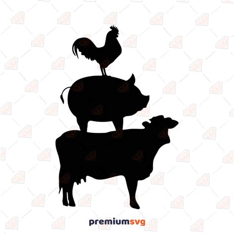 Farmhouse Animal Svg Stacked Animals Design Instant Download Premiumsvg