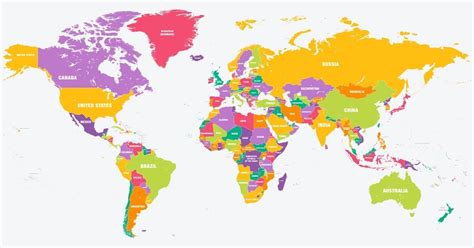 Mapa Mundial Continentes Y Paises 2023