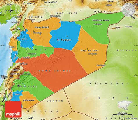 Political Map Of Syria Physical Outside