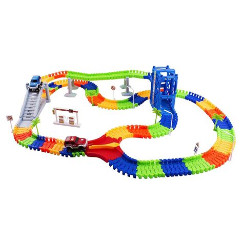 Race Car Track Set Toy Educational Twisted Flexible Building Tracks 240