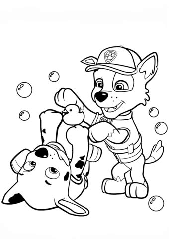 Sky marshall paw patrol coloring pages. Paw Patrol Rocky and Marshall coloring page | Free ...