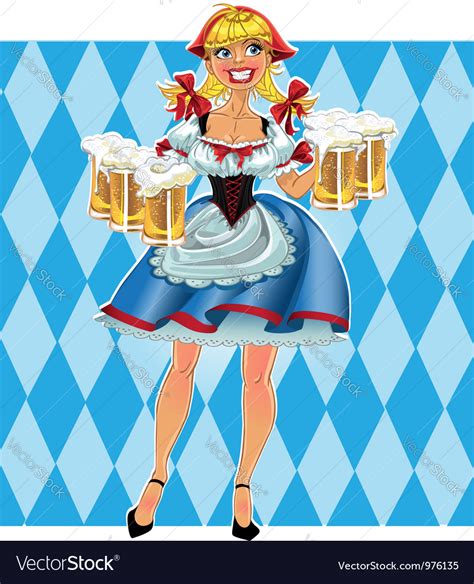 Oktoberfest Girl With Beer Royalty Free Vector Image