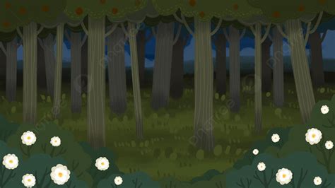 Diseño De Fondo De Bosque Nocturno Dibujos Animados Bosque Noche