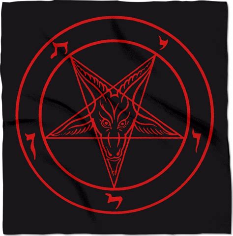 Satanic Sigil Of Baphomet Red Black 24 X 24 Altar Cloth Banner