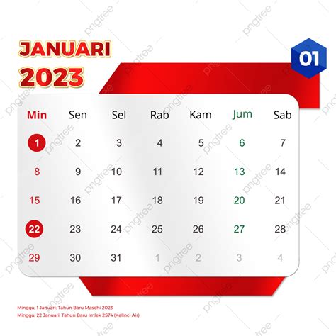 Template Kalender Januari Lengkap Dengan Tanggal Merah Template