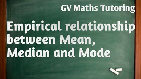 Empirical Relation In Statistics Relationship Between Mean Median