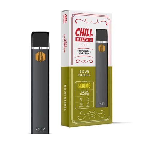 Chill Plus Delta 8 Thc Disposable Vaping Pen Sour Diesel 900mg