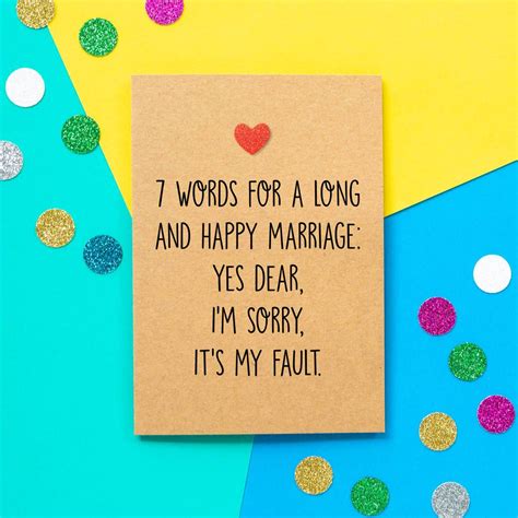 Long And Happy Marriage Funny Wedding Card By Bettie Confetti Funny