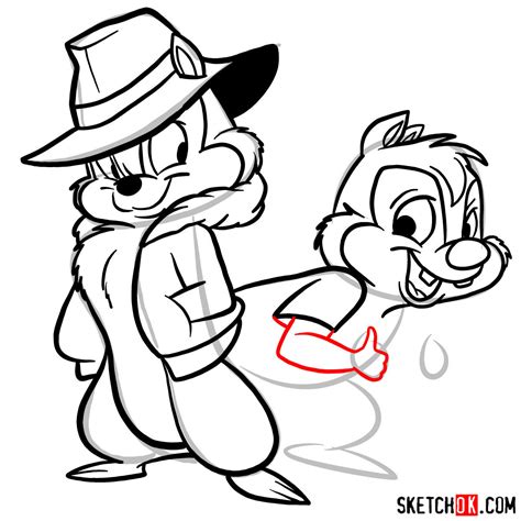 How To Draw Chip And Dale Together Sketchok Easy Drawing Guides