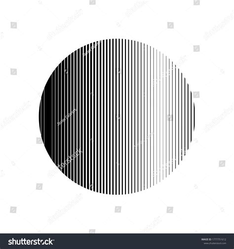 Circle Vertical Lines Texture Black Color Stock Vector Royalty Free