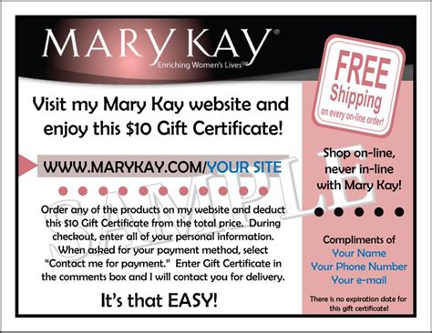 • keep track of the inventory you have on hand and the inventory you promised to customers. Mary Kay - Website Gift Certificate