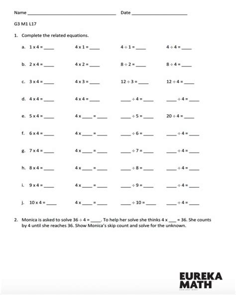 Grade 3module 1lesson 17 Morning Work Remediation Math Worksheets