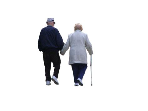 Walking Old Age People Silhouette Walking Png Download 16001200