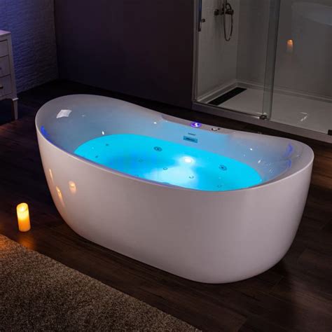 【woodbridge 72 X 35 38 Whirlpool Water Jetted And Air Bubble Freestanding Heated Soaking