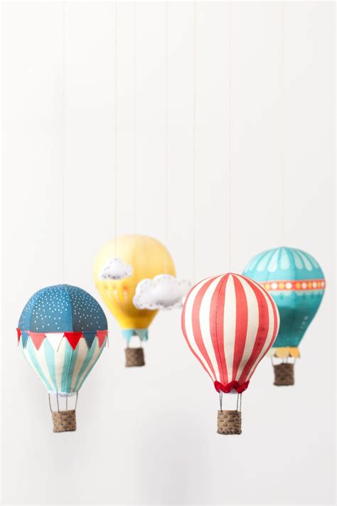 Diy Kit Circus Themed Hot Air Balloon Mobile Pattern Via