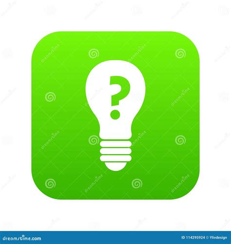 light bulb with question mark inside icon digital green stock vector illustration of energy