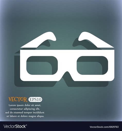 3d Glasses Icon On The Blue Green Abstract Vector Image