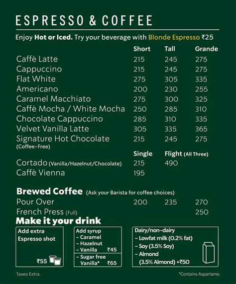 starbucks uk menu with prices [updated november 2023]